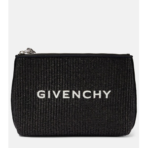 Клатч из рафии с логотипом Givenchy, черный