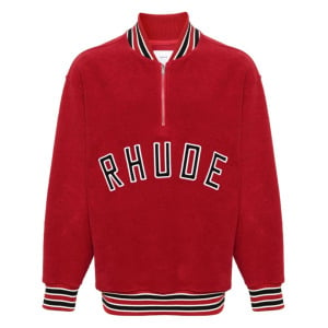 RHUDE толстовка Varsity с воротником на молнии, красный