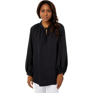 Туника Vince Camuto Long Sleeve Double Cuff V-Neck Luxe Crêpe De Chine Tunic, цвет Rich Black