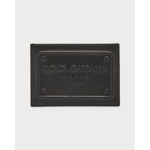 Мужской кожаный футляр для карт с тиснением логотипа Dolce&Gabbana