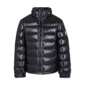 Moncler Enfant стеганая куртка с подкладкой, черный