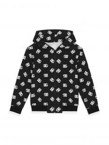 Худи с логотипом Little Kid's & Kid's DOLCE&GABBANA, черный