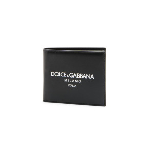 Кожаный бумажник в два сложения DOLCE&GABBANA, черный