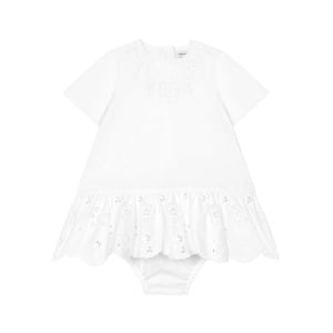 Dolce & Gabbana Kids платье с вышитым логотипом, белый