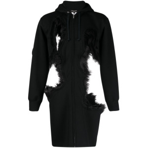 Comme des Garçons Homme Plus cut-out faux-fur trim hoodie, черный