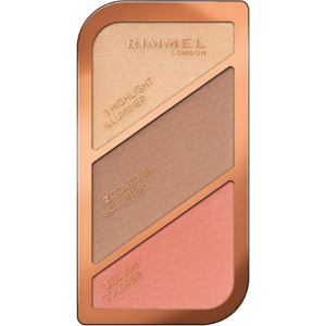 Палитра хайлайтеров London Sculpting 3-Tone Coral Glow 18,5G, Rimmel