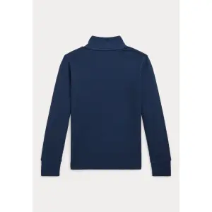 Топ с длинными рукавами COTTON INTERLOCK QUARTER-ZIP PULLOVER Polo Ralph Lauren, темно-синий