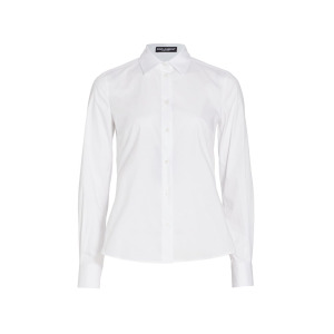 Рубашка на пуговицах из эластичного поплина DOLCE&GABBANA, белый