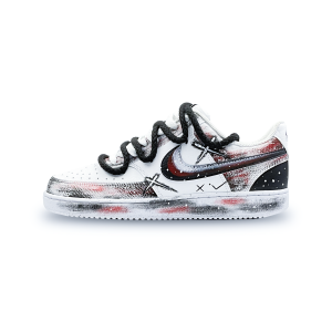 Кроссовки Nike Court Vision 1 Skateboarding Shoes Men Low-top Black/Red/White, черный/красный/белый/серебряный