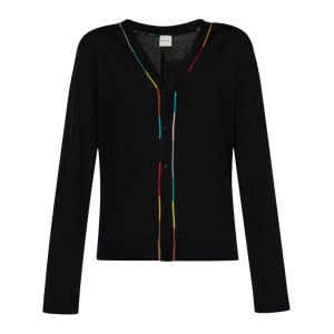 Paul Smith кардиган из мериносовой шерсти с контрастной отделкой, черный