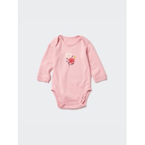 Боди newborn joy of print с принтом Uniqlo, розовый