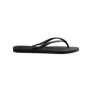 Сандалии Havaianas Slim Logo Metallic Flip Flops, черный/золотой