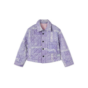 Palm Angels Kids пуховик Astro Paisley, фиолетовый