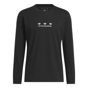 Футболка (WMNS) adidas Originals Three Trefoil Long Sleeve T-shirt 'Black', черный