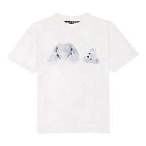 Футболка Men's PALM ANGELS Teddy Bear Pattern Printing Round Neck Short Sleeve White, белый