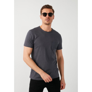 Футболка базовая CREW NECK POCKET Buratti, цвет anthracite