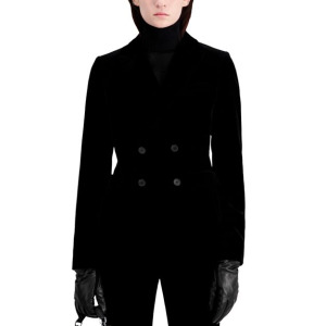 Двубортный пиджак Sweet Velvet The Kooples, цвет Black