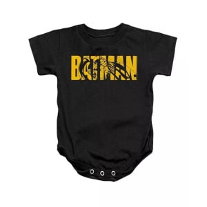 Baby Girls Детский текст на черном комбинезоне Batman, черный