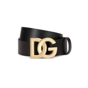 Кожаный ремень с логотипом DG DOLCE&GABBANA, неро