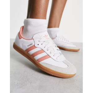 Бело-персиковые кроссовки adidas Originals Samba OG