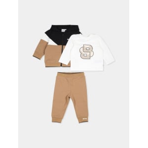 BOSS Kidswear спортивный костюм с логотипом, нейтральный цвет