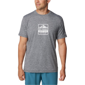 Футболка Columbia Kwick Hike Graphic Short Sleeve Tee, цвет Black Heather/Tested Tough PDX