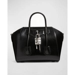 Миниатюрная сумка Antigona Lock с верхней ручкой в ​​кожаной коробке Givenchy, цвет Black