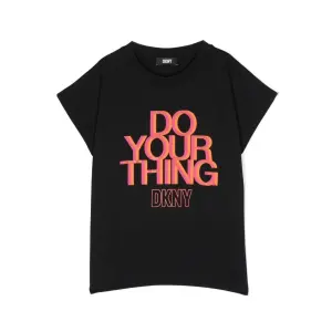 Dkny Kids футболка с логотипом, черный