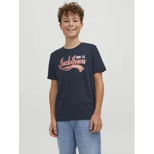 Рубашка с круглым вырезом для подростков Jack & Jones "JJELOGO TEE SS NECK 2 COL AW23 NOOS JNR" Jack & Jones Junior, синий