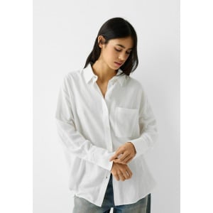 Блузка-рубашка OVERSIZE Bershka, цвет white