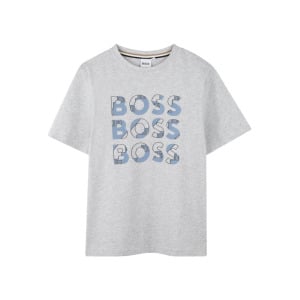 BOSS Kidswear футболка с логотипом, серый