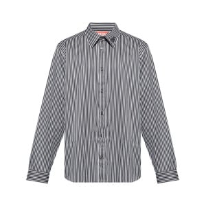 Diesel рубашка из хлопка в полоску S-Turner-Stripe-D, черный