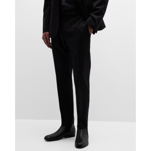 Мужские шерстяные классические брюки в тонкую полоску Dolce&Gabbana