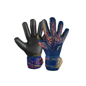 Вратарские перчатки Reusch Attract Gold X Junior с вырезом Evolution Negative Cut, синий