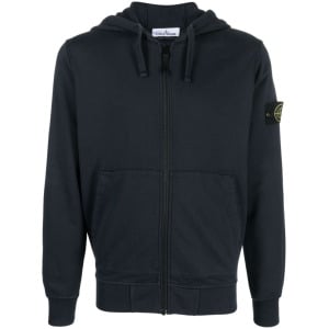 Stone Island худи с кулиской и нашивкой-логотипом, синий