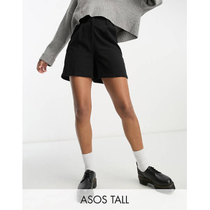 Черные льняные шорты ASOS DESIGN Tall Dad