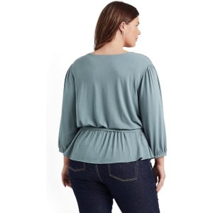 Блуза LAUREN Ralph Lauren Plus Size Jersey Peplum Blouse, цвет Highland Sea