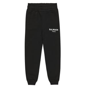 Хлопковые спортивные штаны с логотипом Balmain, черный