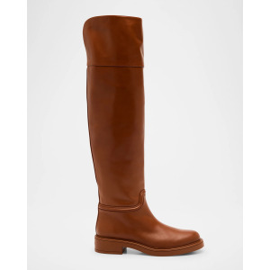 Кожаные сапоги выше колена Celia Stuart Weitzman, цвет Bridle Brown Tonal