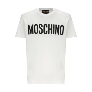 Футболка S с контрастным принтом Moschino, белый