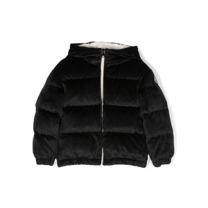 Moncler Enfant велюровый пуховик Daos, черный