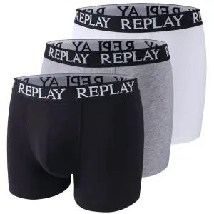 Трусы-боксеры Replay "BOXER Style 01/C Basic Cuff Logo 3pcs Box" (3 шт. в упаковке), с надписью логотипа на эластичном поясе, белый