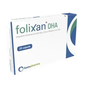 Добавка Folixan DHA 20 капсул Wellbeing для беременных женщин Konpharma