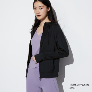 Толстовка Uniqlo Airism Mesh на молнии с уф-защитой, черный