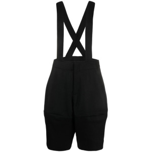 Comme Des Garçons wool suspender shorts, черный