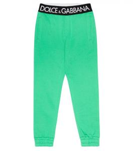 Спортивные брюки из хлопкового джерси с логотипом Dolce&Gabbana, зеленый