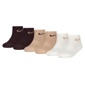 Носки Cushioned Kids' Quarter Ankle Socks - 6 Pack Nike, цвет neutralmulticolor