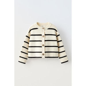 Полосатый вязаный кардиган ZARA, цвет striped