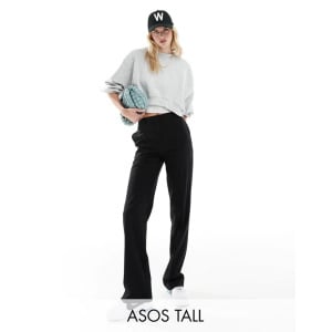 Черные узкие брюки прямого кроя ASOS Tall