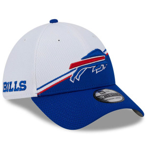 Мужская кепка New Era White/Royal Buffalo Bills 2023 Sideline 39THIRTY Flex Hat